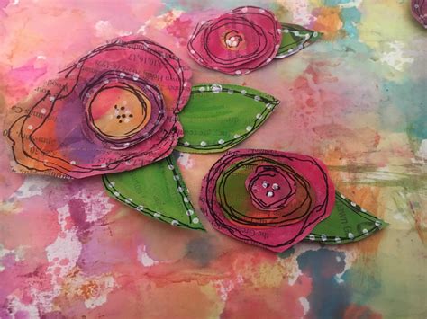Nifty Thrifty Bits Art Journaling Whimsical Watercolor Flowers Hand