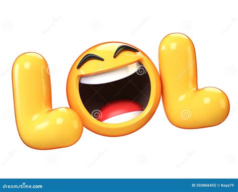 Lol Emoji Isolated On White Background Laughing Face Emoticon 3d