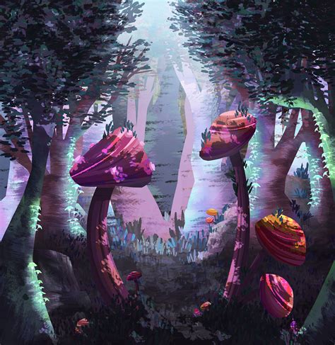 Artstation Giant Mushroom Forest Concept