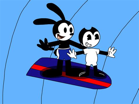 Oswald And Bendy Surfing Together By Marcospower1996 On Deviantart