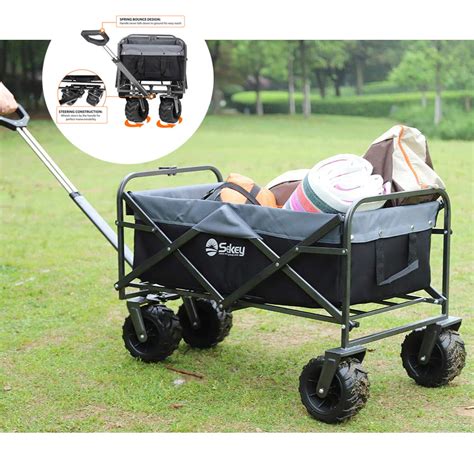 Sekey 176 Lb Folding Collapsible Utility Wagon Cart With All Terrain
