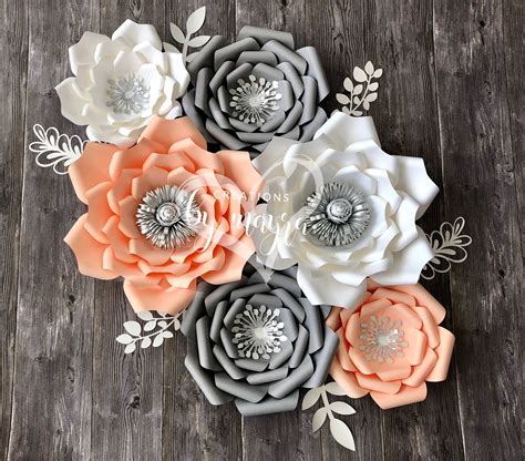 6pc Nursery Paper Flowers Paper Flowers Nursery Decor Etsy