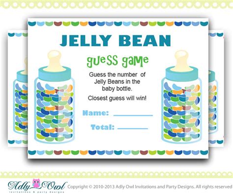 Gender Neutral Colorful Jelly Beans Guess Game How Many Jelly Beans