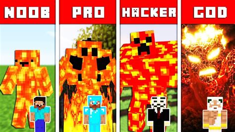 Minecraft Battle Lava Monster Challenge Noob Vs Pro Vs Hacker Vs God