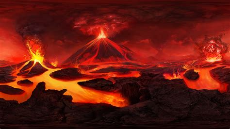 Wallpaper Volcano Art Lava Flash Volcano Background 894364 Hd