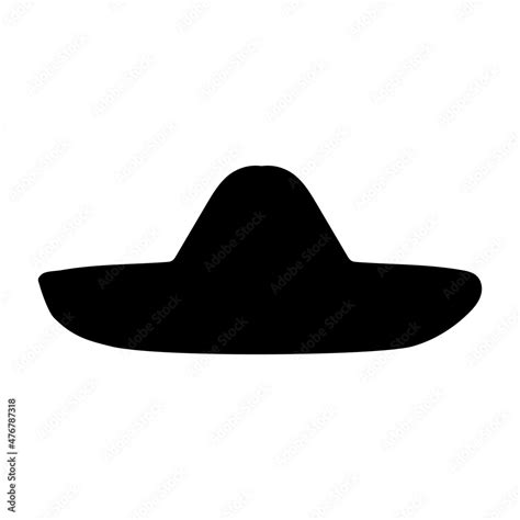 Silhouette Mexican Sombrero Hat Headdress Stock Vector Adobe Stock