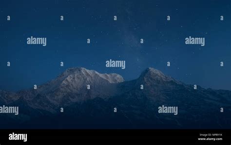 Milky Way Night In Nepal Stock Photo Alamy