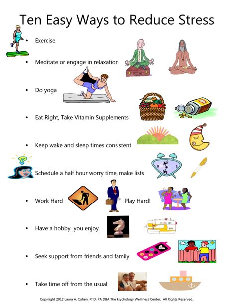 stress poster 10 easy ways to reduce stress