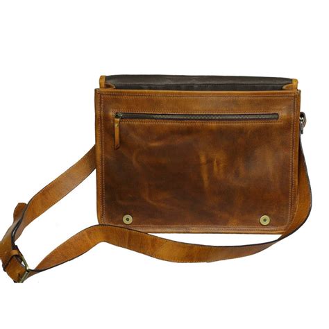 Unisex Genuine Leather Laptop Messenger Shoulder Bag Multi Functional Style