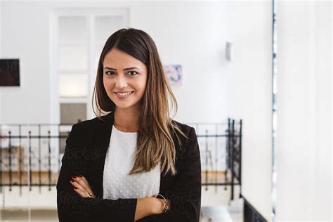 Portrait Of Beautiful Brunette Businesswoman By Stocksy Contributor