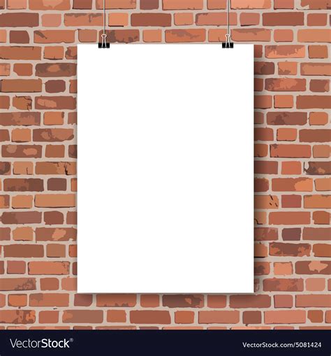 Blank Poster On Red Brick Wall Royalty Free Vector Image