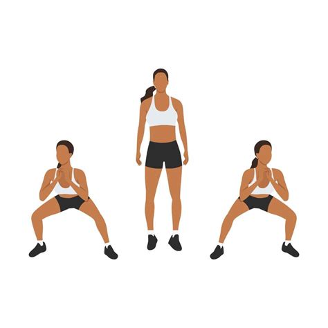 Woman Doing Side To Side Squats Exercise Flat Vector Illustration