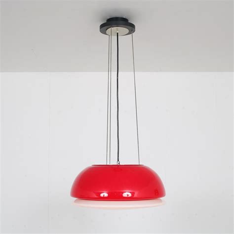 1960s Red Glass Hanging Lamp From Italy 181404