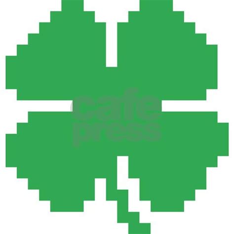8 Bit Pixel Lucky Four Leaf Clover Square Car Magn By A Fan Of Tiny