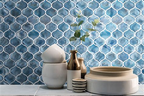 Blue Shimmer Arabesque Tile Msi Backsplash Tile