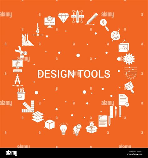 Design Tools Icon Set Infographic Vector Template Stock Vector Image