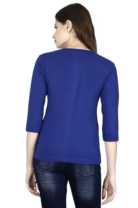 Womens Royal Blue 34 Sleeve T Shirt