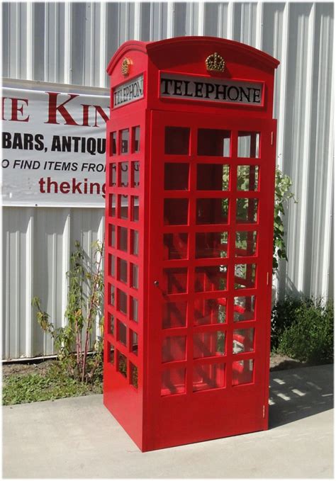 British Red Telephone Phone Box Booth Wood Old Replica English London