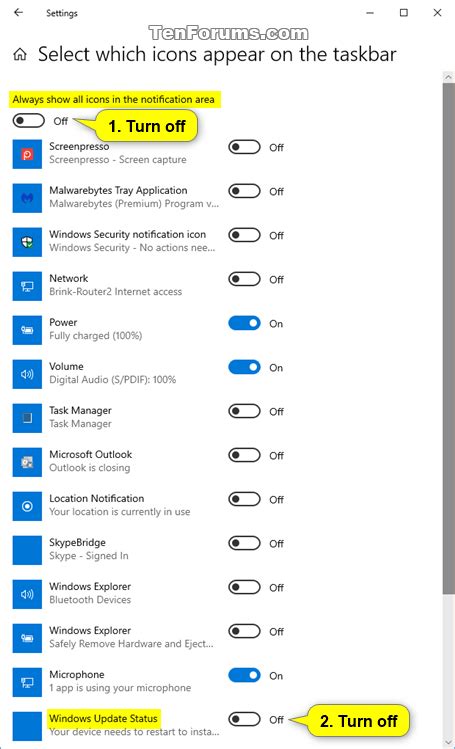 Enable Or Disable Windows Update Status Taskbar Icon In Windows 10