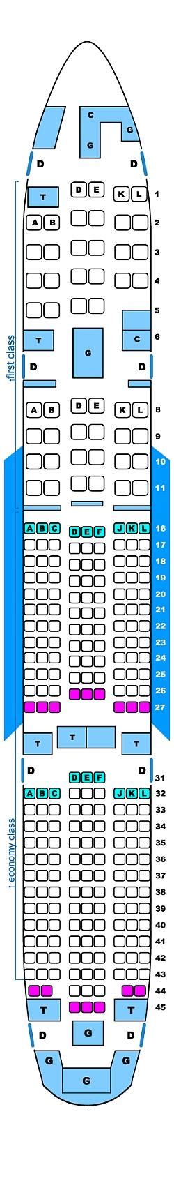Seat Map Continental Airlines Boeing B777 200er Seatmaestro