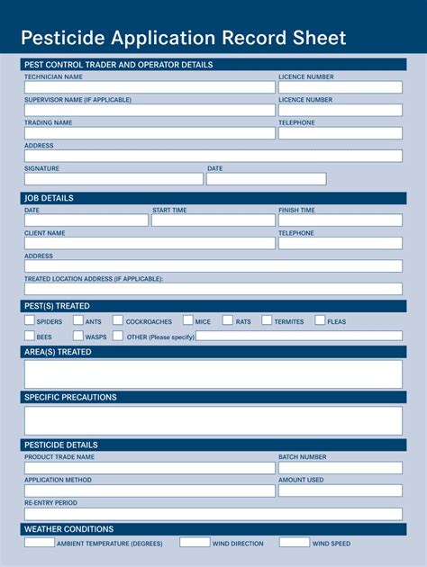 pesticide application record sheet fill out and sign online dochub