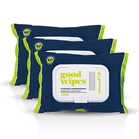 Goodwipes Below The Belt Flushable Wet Wipes For Men Cedar Scent Wipe Pack Count