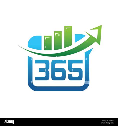 365 Calendar Icon With Arrow And Chart Illustration Design Isolated