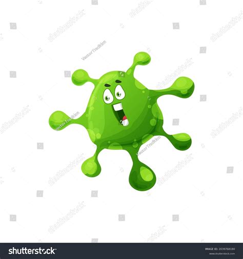 Comic Virus Isolated Green Germ Mutant Stock Vector Royalty Free