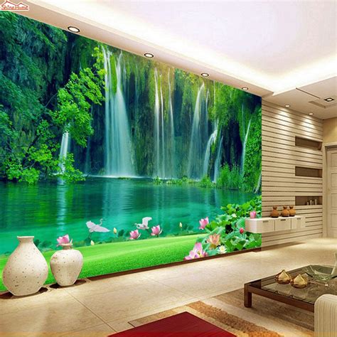 Maybe you would like to learn more about one of these? ShineHome-Modern Waterfall Natural Wallpaper Roll 3d ...