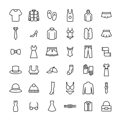 Big Pack Of Vector Line Icons On Behance Line Icon Clothing Symbols