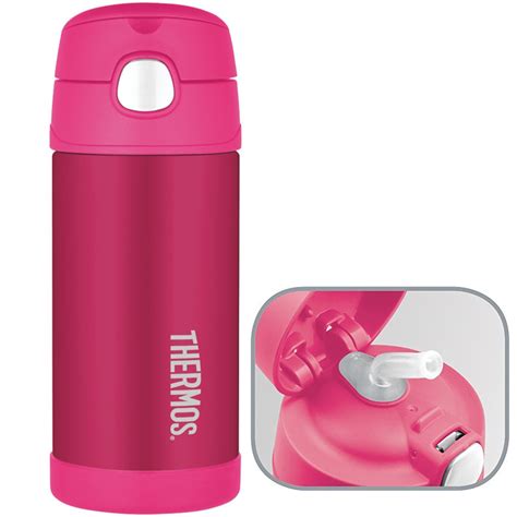 New Thermos Funtainer Stainless Steel Insulated Straw Bottle Pink 12