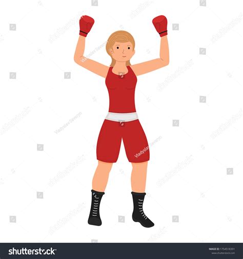 Female Boxer Cartoon Character Boxing Woman Stock Vector Royalty Free