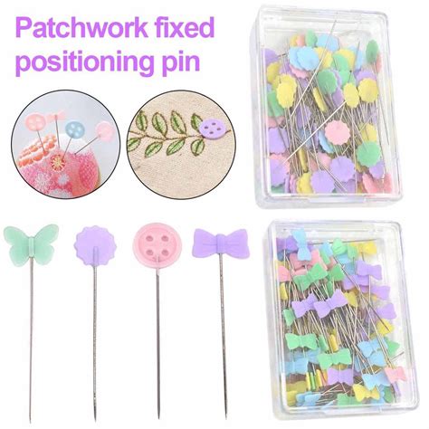 50pcs Useful Colorful 1050mm Buttons Patchwork Pins Needles Flower Diy