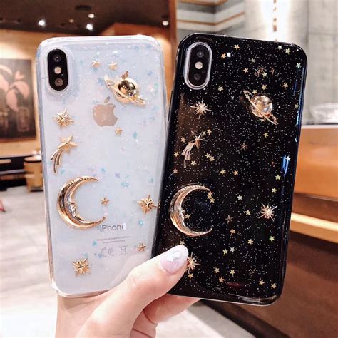 luxury pretty bling glitter phone case for iphone 11 pro x xr xs max plating stars comparison