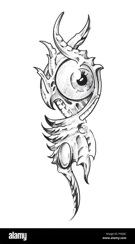 Sketch Of Tattoo Art Mechanical Eye Stock Photo Alamy