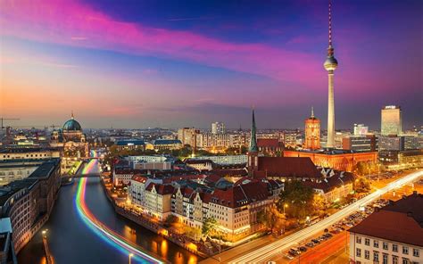 Download Sunset Germany Cityscape City Man Made Berlin Hd Wallpaper