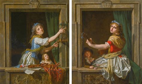 Martin DrÖlling A Young Woman Setting A Bird Free From A Cage At An