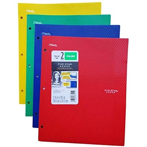 Five Star 2 Pocket Folder Stay Put Folder Plastic Colored Folders For