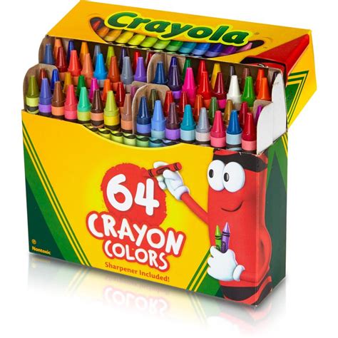 Crayola Crayon Box With Sharpener 64 Pack Big W