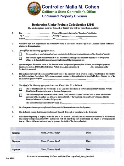 Affidavit Under California Probate Code Section Fill Out And Sign Printable Pdf Template