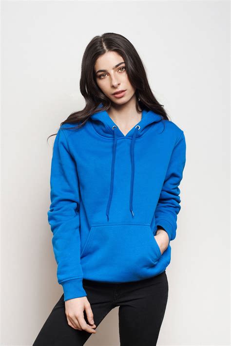 Hero 2020 Unisex Blank Hoodie Royal Blue Pullovers Outfit Pullover