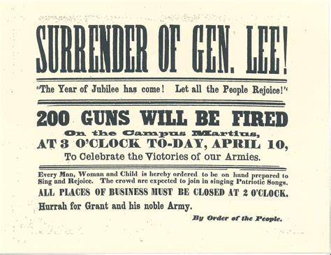 Civil War Poster Surrender Lee Etsy