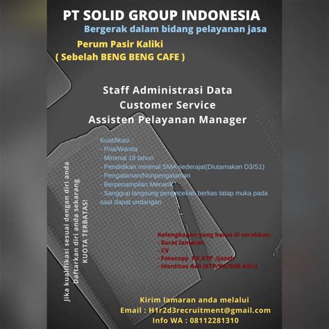 Pada beberapa kasus khusus nya pengguna windows 64 bit aplikasi kasir toko gratis ini tidak dapat berjalan, (kami sudah mencoba pada win kami sendiri yang support dengan 32/84 dan 64bit semua berjalan lancar). Lowongan Kerja PT. Solid Group Indonesia Bandung Januari ...