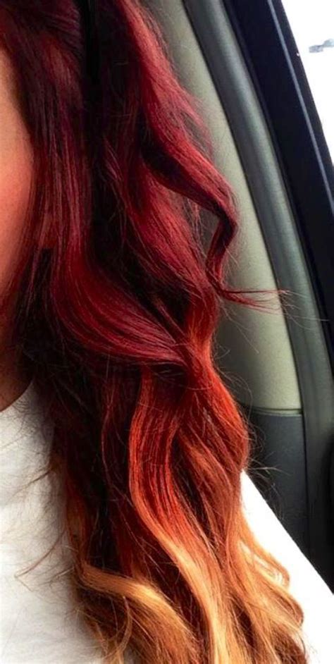 If you have a warm skin color, go for warm ginger red, and if. red to blonde ombre obsessed | hair. | Pinterest