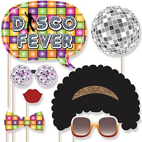 70s Disco Photo Booth Props Kit 20 Count Big Dot Of Photo