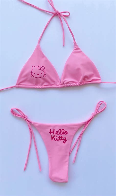 Sexy Hello Kitty Bikini Set Adjustable Bikini Set Trendy Etsy