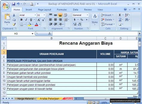 Rumah minimalis type 70 pada umumnya telah memiliki ruangan. Rab Rumah 2 Lantai Xls - Content