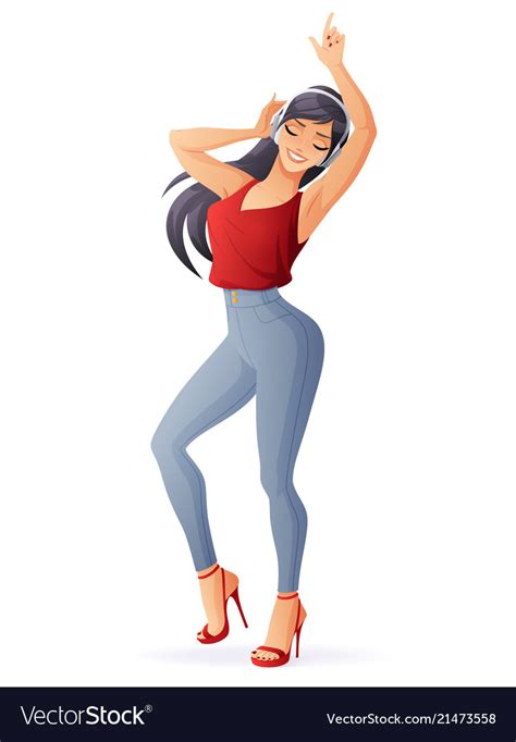 woman dancing royalty free vector image vectorstock