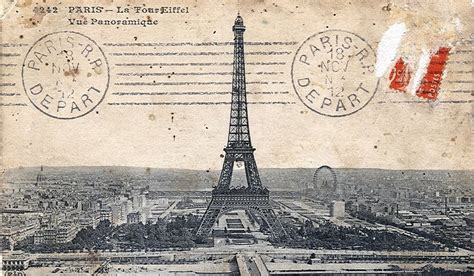 Vintage Ephemera Postcard Dated 1912 Title Paris La Tour Eiffel