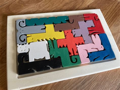 Wooden Puzzle Set Puzzle Wooden Puzzle Kids Baby Toy Colorful Etsy